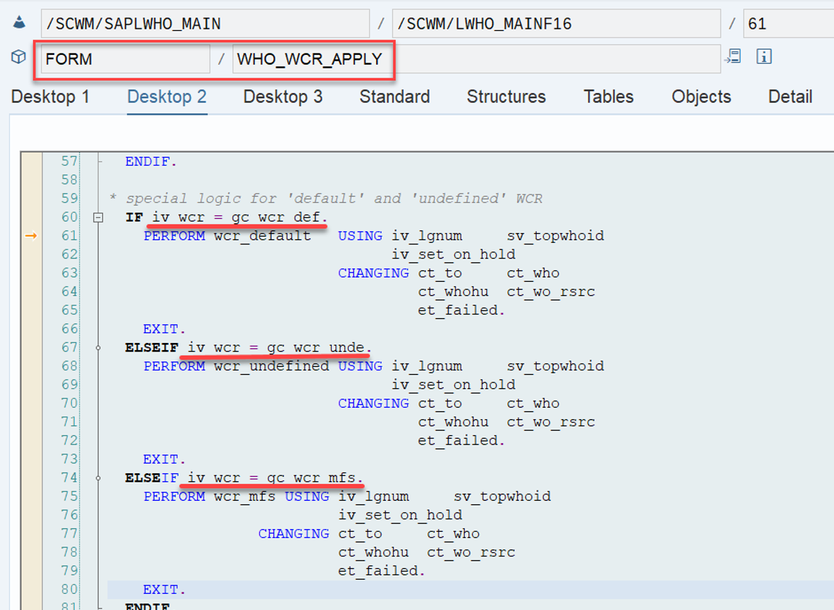 SAP EWM WOCR UNDE and DEF_34